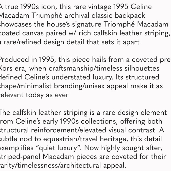 Vintage CELINE MACADAM BACKPACK~ COA included BEAUTIFUL 😍 - Picture 11 of 11